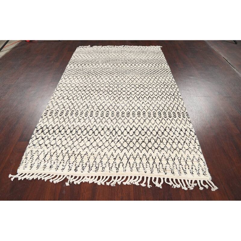 Trellis Vegetable Dye Oriental Moroccan Berber Area Rug Wool Handmade - 4'8" x 8'0"