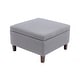 preview thumbnail 10 of 19, Porthos Home Jamar Fabric Square Storage Ottoman with Rubberwood Legs Grey
