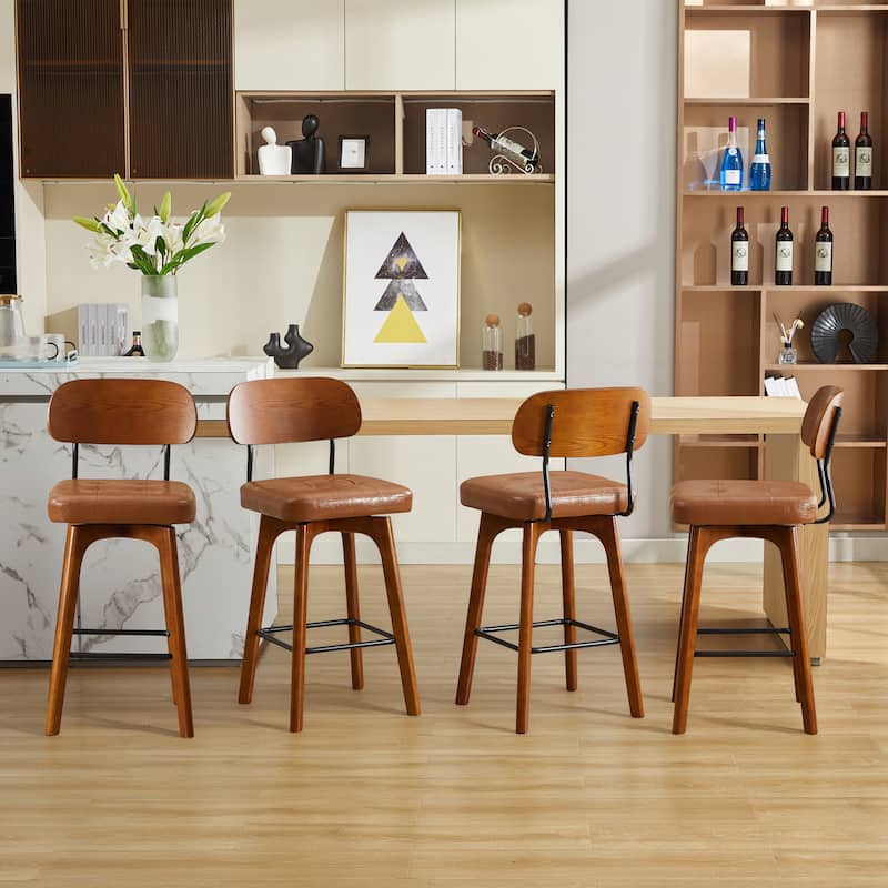Swivel Bar Stool Set of 2/3/4 with Back Support