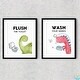 preview thumbnail 4 of 4, Watercolor Decor Bathroom Wall Art Prints