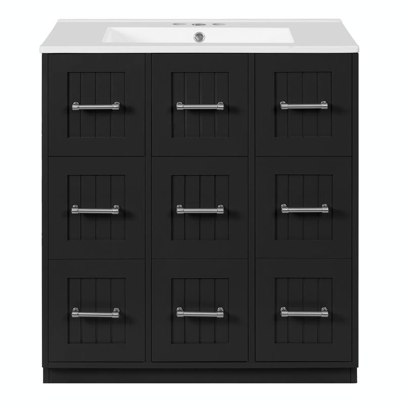 30-inch Bathroom Vanity with Undermount Sink, Soft-Close Doors & Tip-Out Drawer