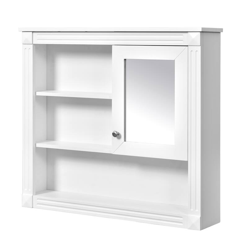 32'' Bathroom Wall Cabinet with Mirror, Wall Mounted Medicine Cabinet with 4 Shelves, Adjustable Shelves