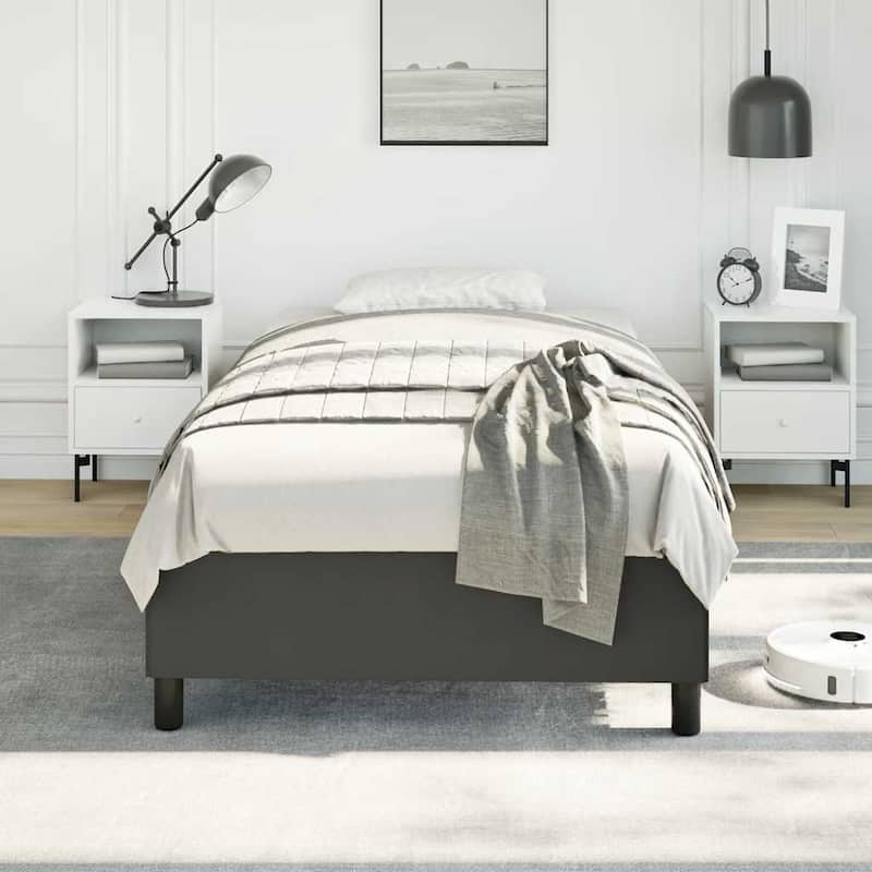 vidaXL Bed Frame, Faux Leather, No Mattress