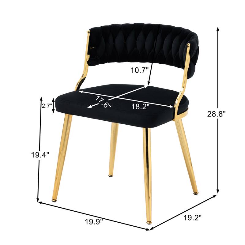 4PACK Upholstered Dining Chairs with Woven Back