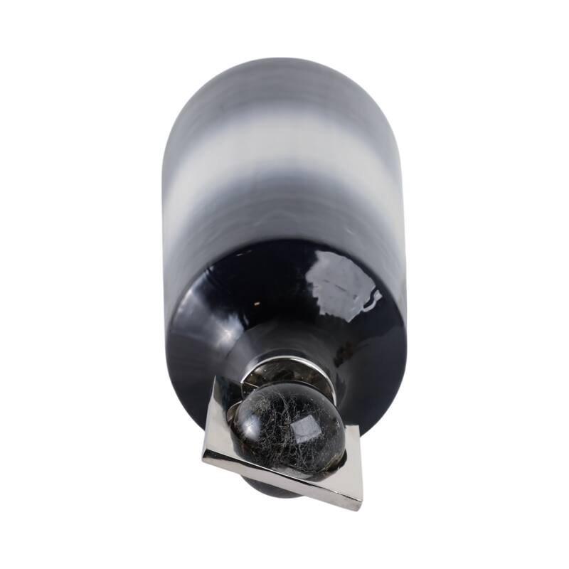 Glass Metal Decorative Vase with Contemporary Single Modern Accents