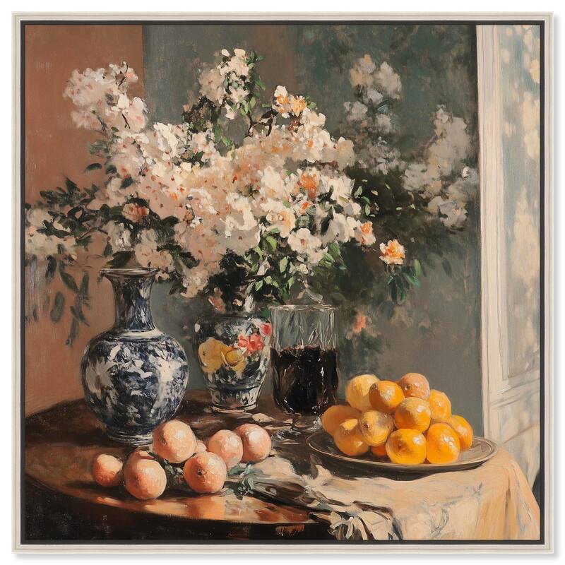 Afternoon Still Life Canvas by Art Remedy - 20" x 20" - Silver