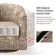 preview thumbnail 105 of 106, Cuenca Modern Living Room Wooden Upholstered 360° Swivel Barrel Chair with Metal Base and Wide Backrest