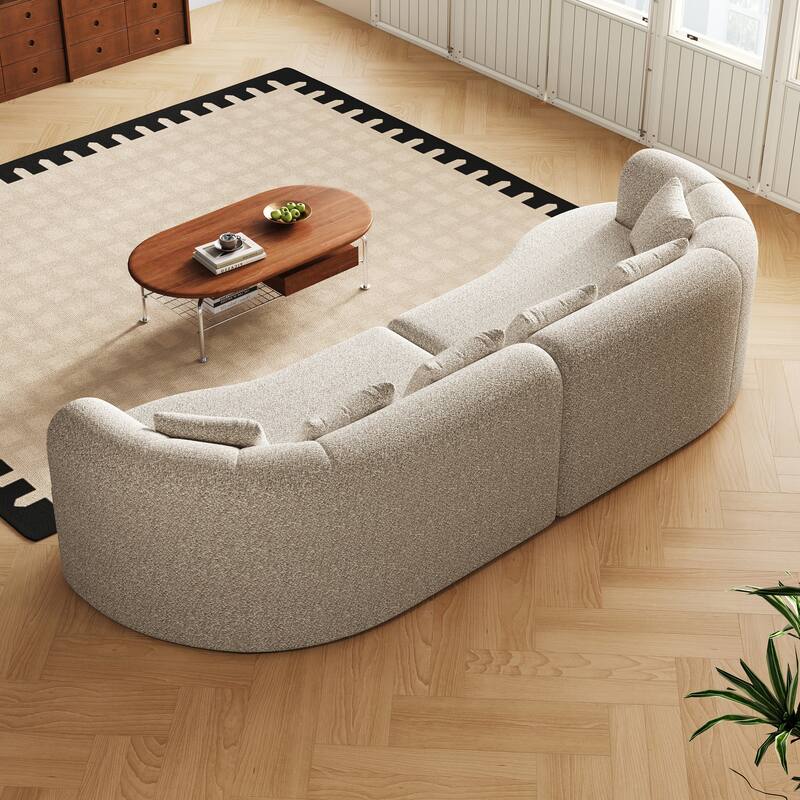 Oversized Cloud-Like Lounge Sofa, Sleeper Sofa with 6 Pillows, Four-Seater Loveseat Recliner Sofa with Deep Seat