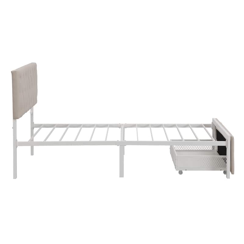Storage Bed Metal Platform Bed with a Big Drawer Bed Bath & Beyond