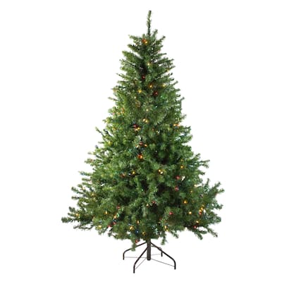 5' Medium Canadian Pine Artificial Christmas Tree Multicolor Lights - 5 Foot