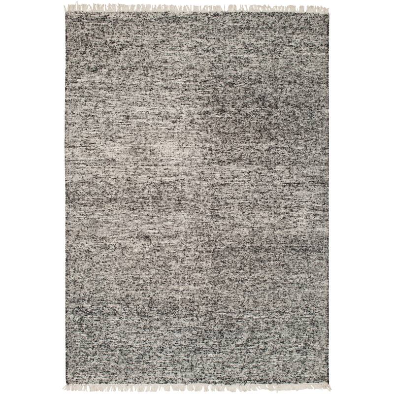 Hand-Woven Luther Solid Viscose Area Rug - 5' x 7'6" - Black