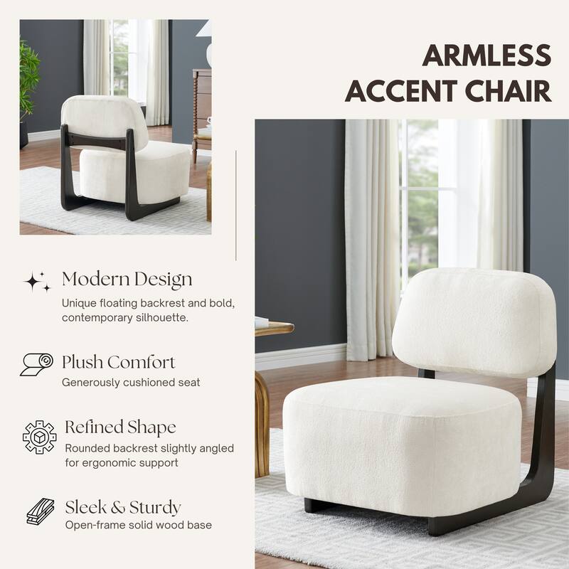 Roundhill Furniture Solara Modern Accent Chair with Solid Wood Frame