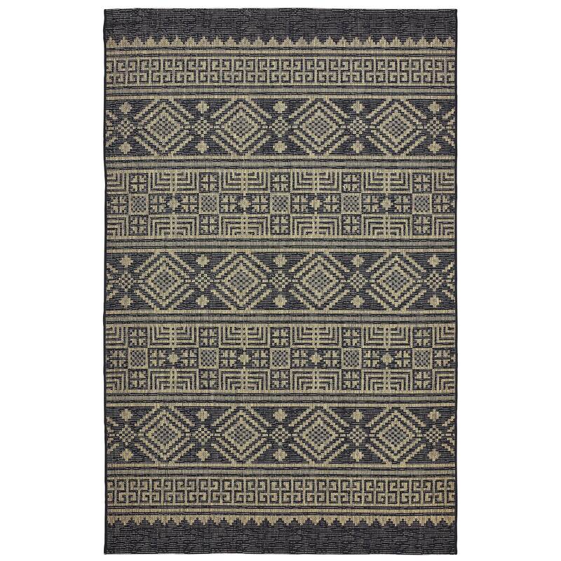 Sevita Sadie Geometric Black/Brown Indoor/Outdoor Area Rug - 5' x 8'