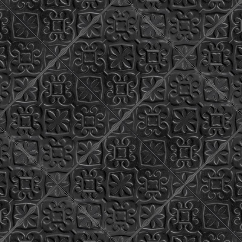 Merola Tile Triplex Valverde Black 7-3/4" x 7-3/4" Ceramic Wall Tile