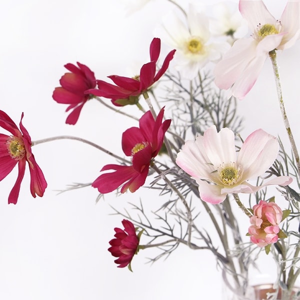 FloralGoods Silk Cosmos Stem in Light and Dark Pink 24" Tall