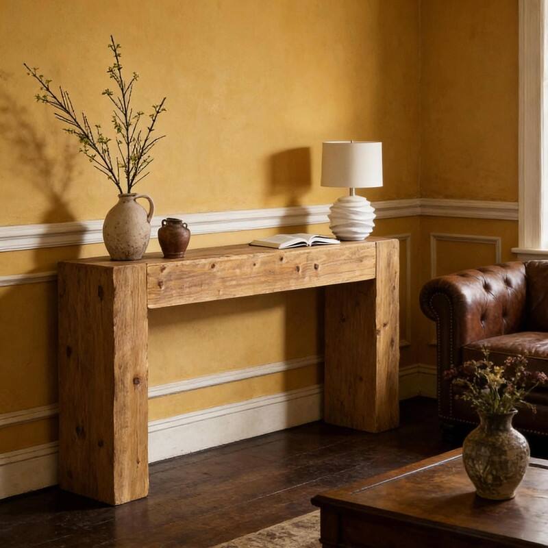 Versatile Wood Console - Rustic Brown