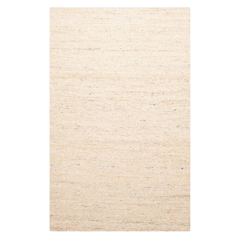 ECARPETGALLERY Braid weave Sienna Beige, Cream Wool Rug - 4'11 x 7'9