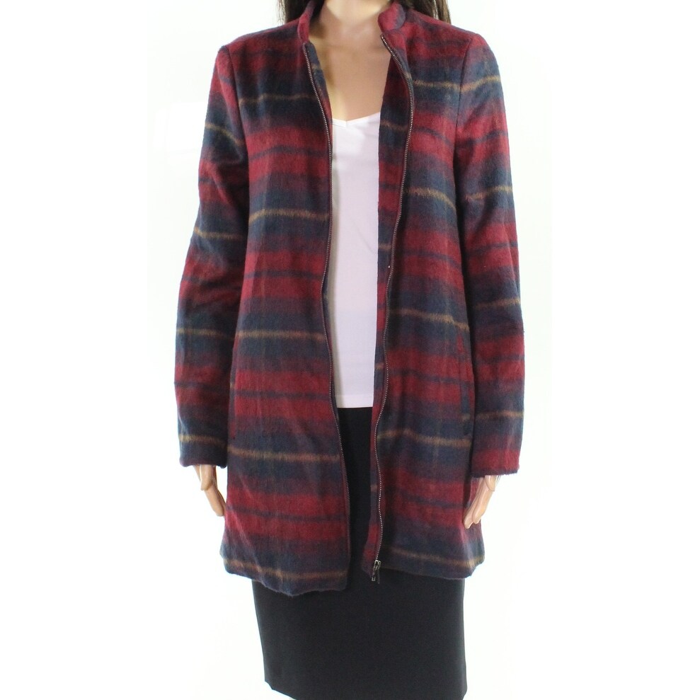 Stoosh Red Womens Size Small S Plaid Full Zip Pocketed Jacket Overstock 28552406