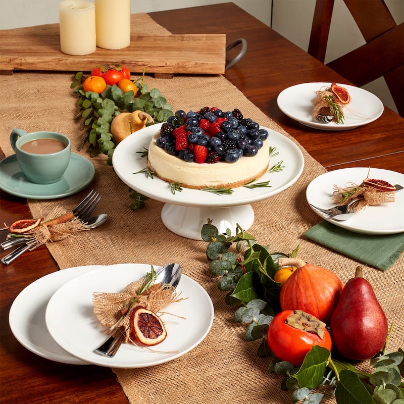Denmark 11.5"x4" Round White Cake Stand - Blanc de Blanc Collection