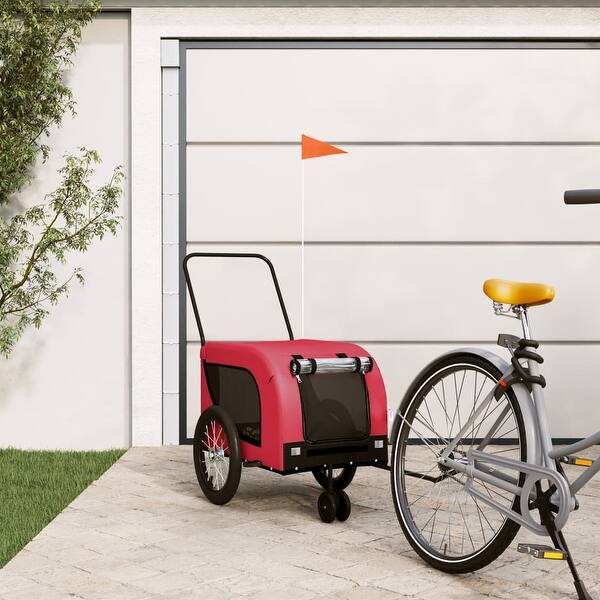 vidaXL Pet Bike Trailer Bicycle Cargo Dog Stroller Oxford Fabric and Iron -  Bed Bath & Beyond - 40737779