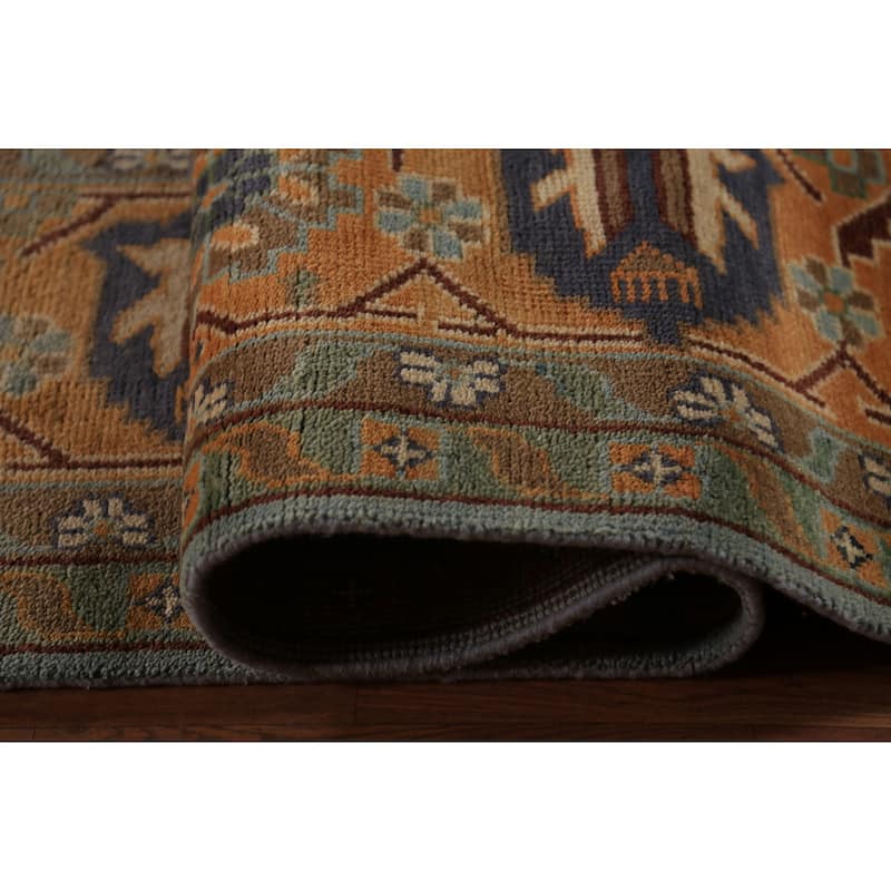 Geometric Khotan Oriental Large Area Rug Hand-Knotted Wool Carpet - 8'11" x 17'7"