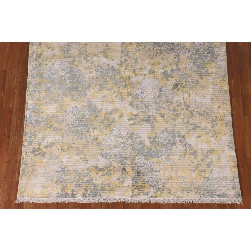 All-Over Striped Abstract Modern Area Rug Handmade Wool Carpet - 5'5" x 7'5"
