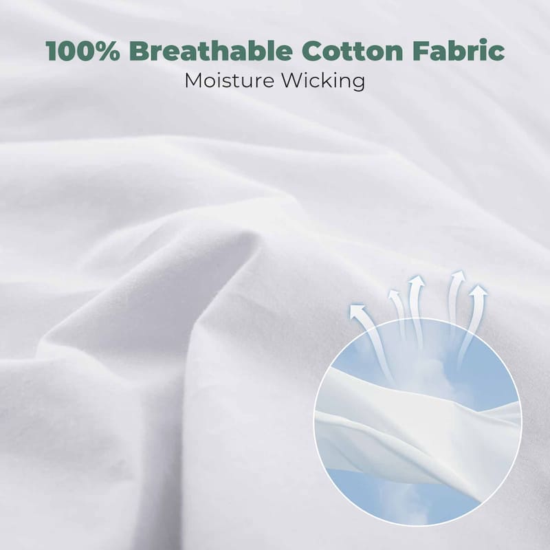 2 Pack 100% Cotton White Goose Feather Down Bed Pillows