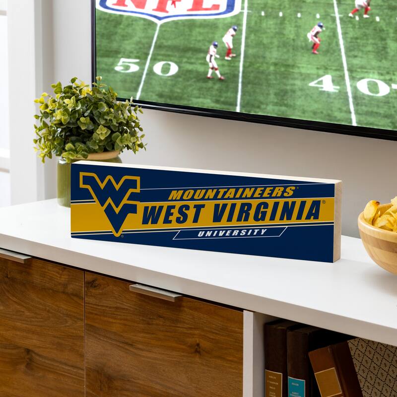 West Virginia University Wooden Tabletop Mantel Shelf Sign - 5" x 18"