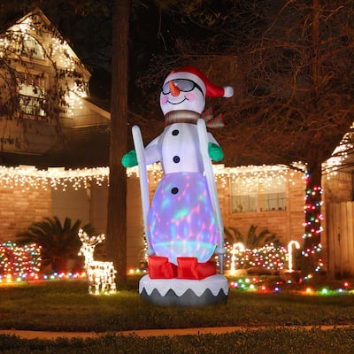 Glitzhome 20FT Giant DISCO Lighted Inflatable Skiing Snowman