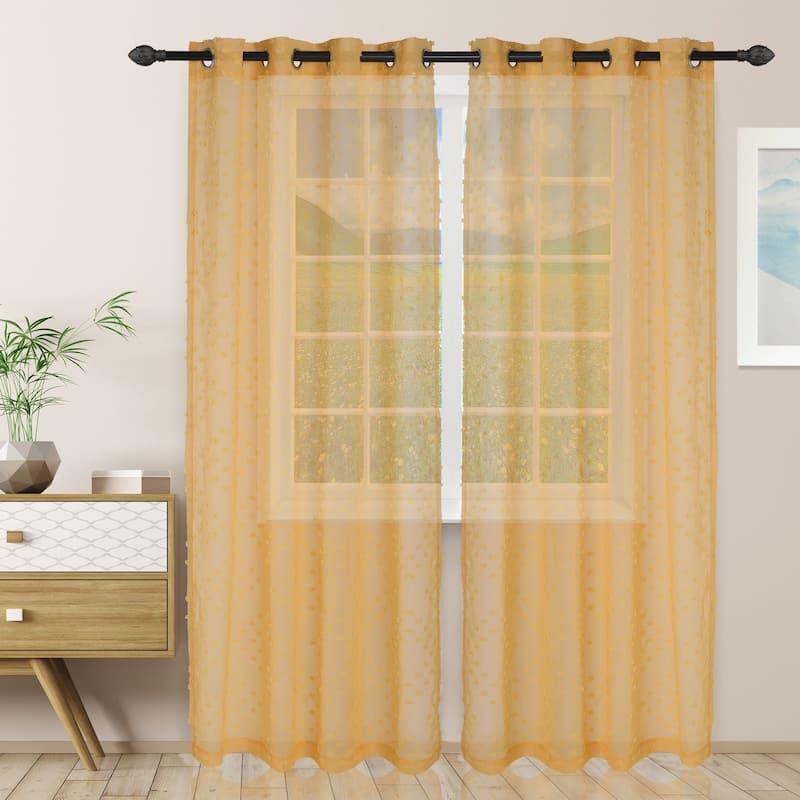 Superior Austen Sheer Grommet Curtain Panel Pair