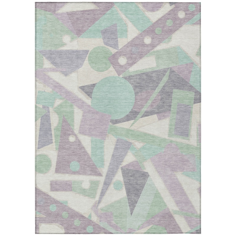 HomeRoots Geometric Modern Rectangle Outdoor Rug