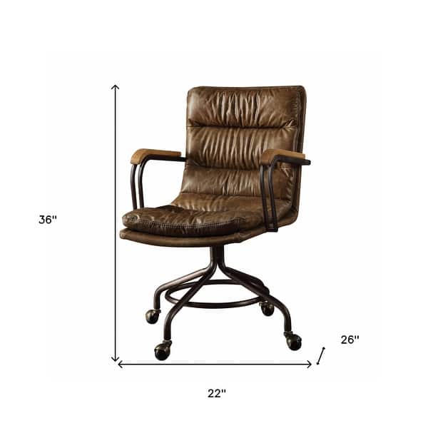 Coffee and Dark Brown Swivel Leather Rolling Executive Office Chair Coffee and Dark Brown Swivel Leather Rolling Executive Office Chair