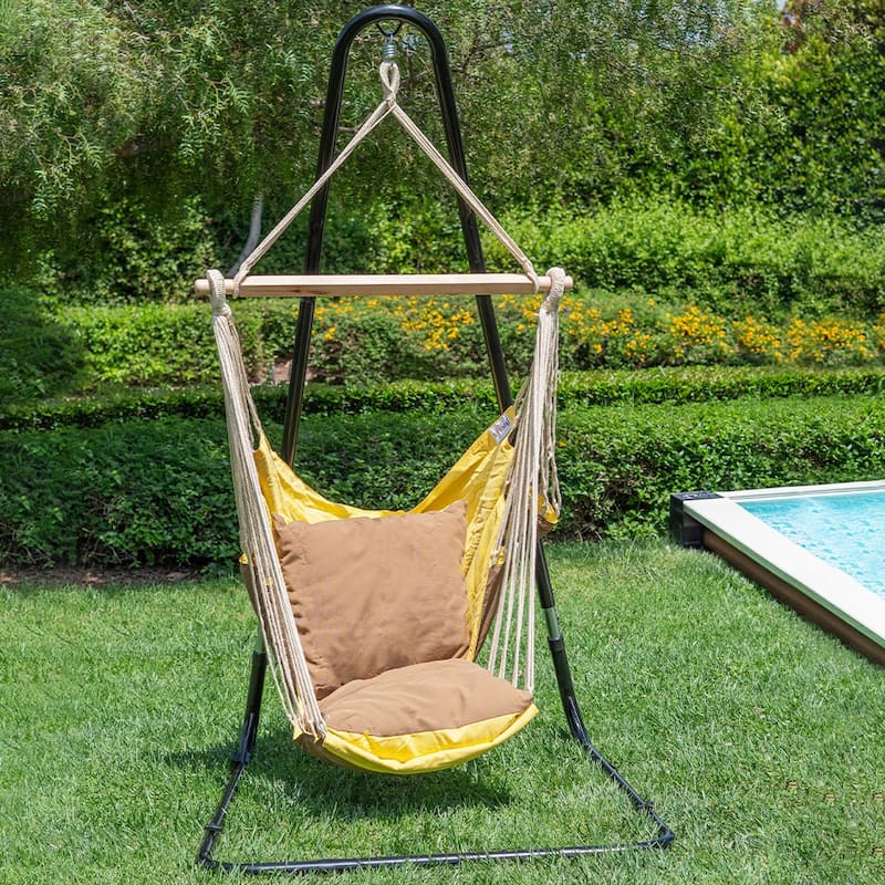 Sereno Hammock Chair Hanging Porch Swing Indoor Outdoor Lounger for Bedroom & Patio - 78 x 47 in