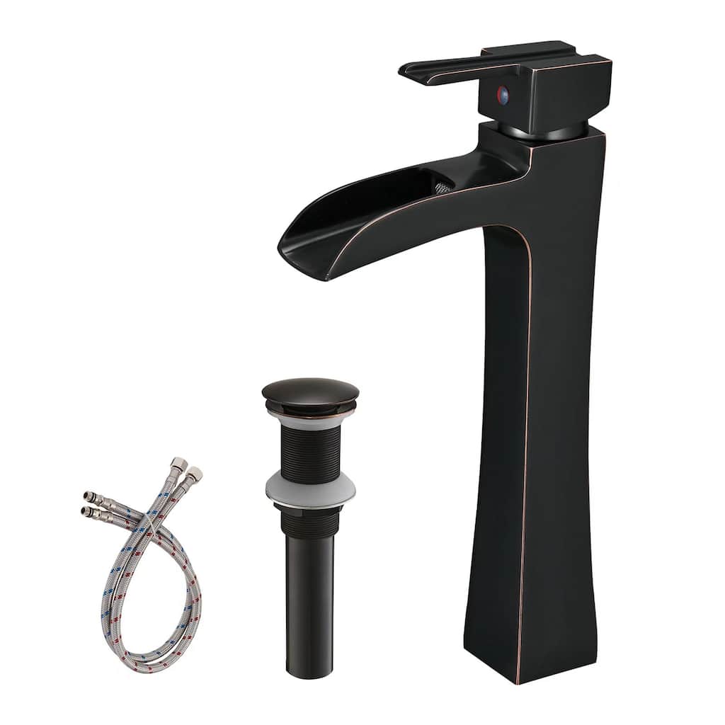 Vibrantbath Vessel Sink Faucet Waterfall with Pop Up Drain