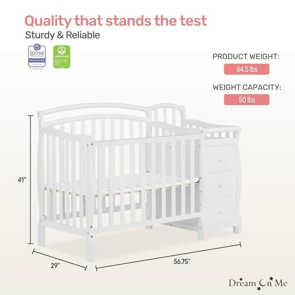 Dream On Me Casco 4-in-1 Mini Crib and Changing Table