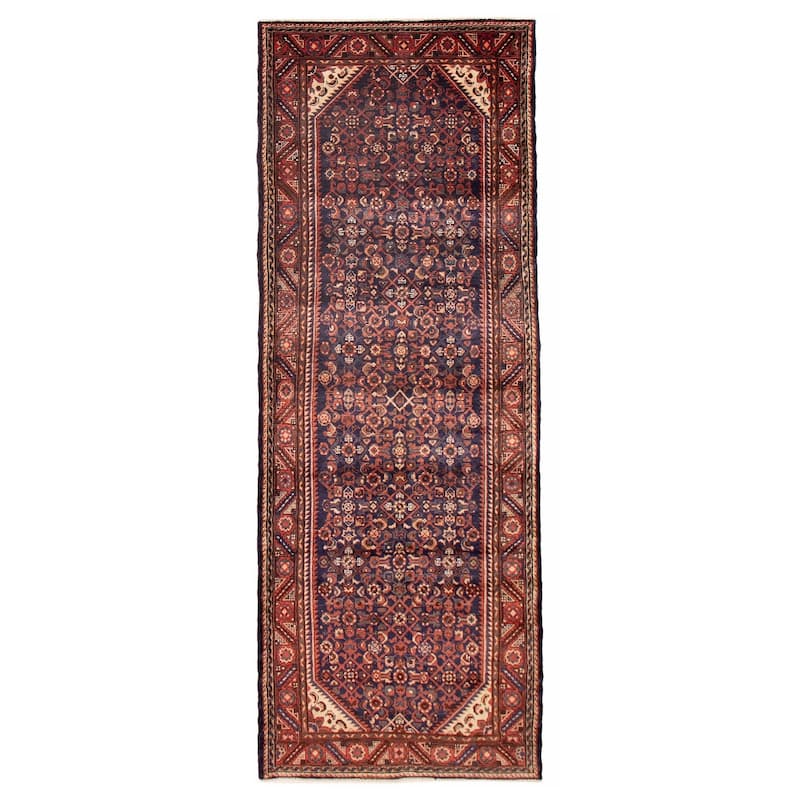 ECARPETGALLERY Hand-knotted Andelz Navy Wool Rug - 3'5 x 10'2 - Dark Navy - 3'5 x 10'2