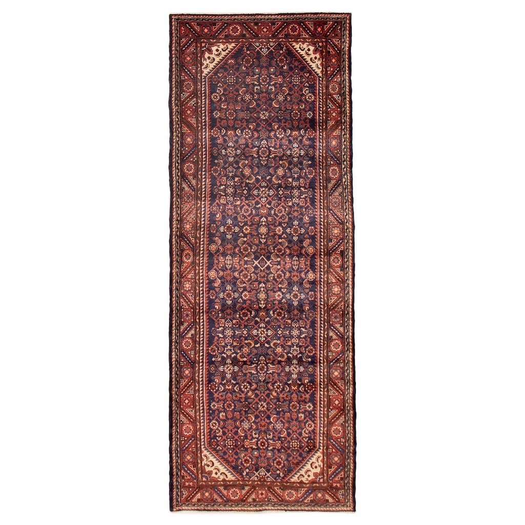 ECARPETGALLERY Hand-knotted Andelz Navy Wool Rug - 3'5 x 10'2