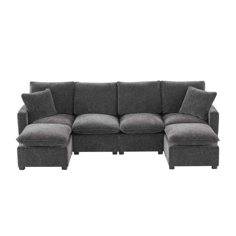 Modern Chenille Multi-Seat Sectional Sofa