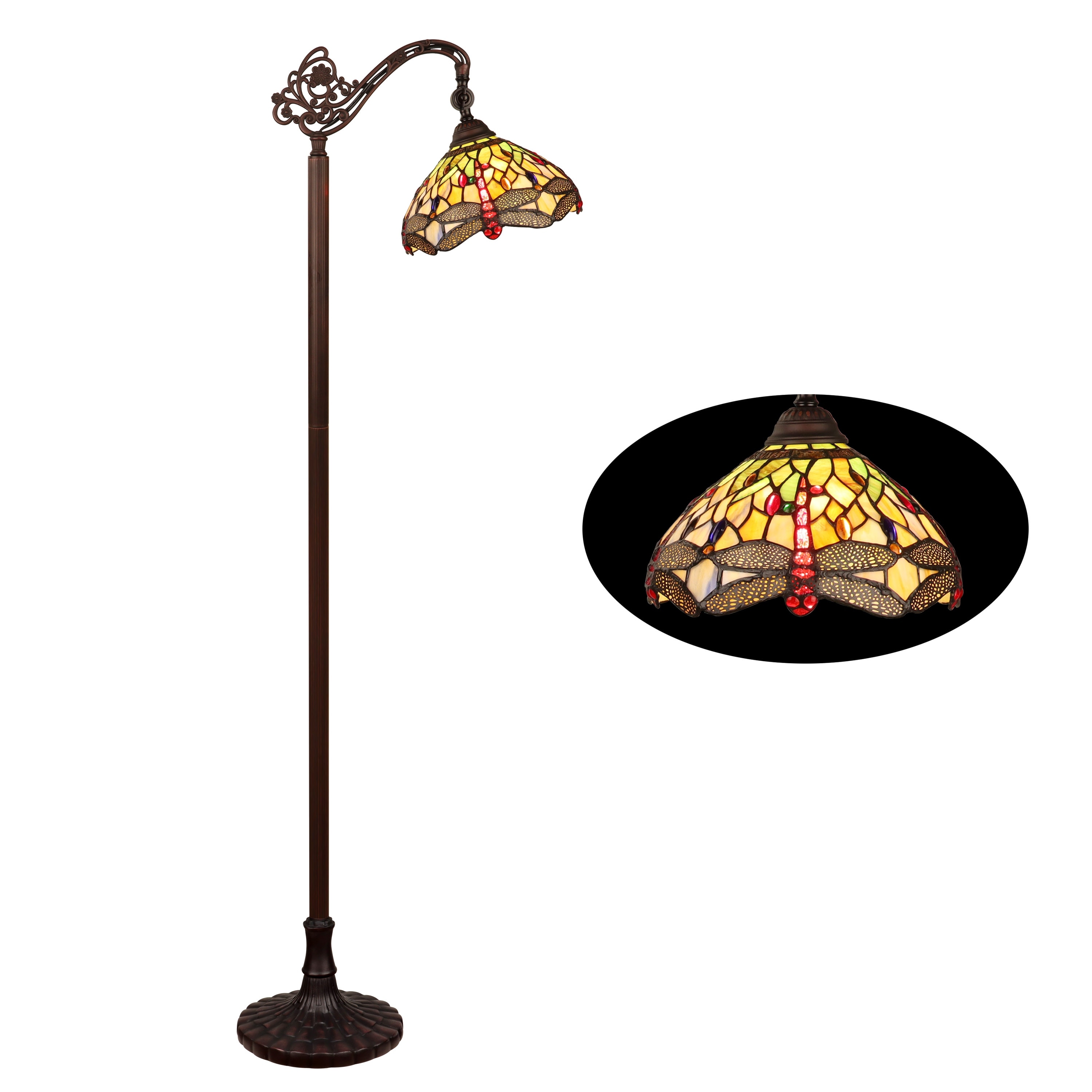Dragonfly Style 1 Light Floor Lamp - 63.2 inches high