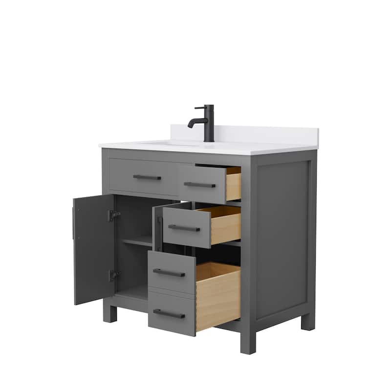 Beckett 36 Inch Single Vanity, Cultured Marble Top