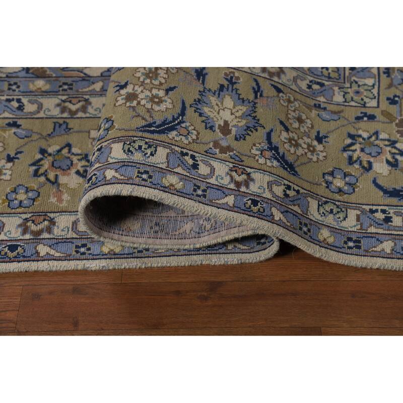 Traditional Kashan Persian Vintage Area Rug Handmade Wool Carpet - 8'0" x 12'3"