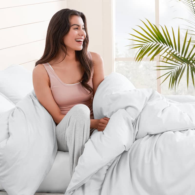 Bare Home Cotton Flannel Duvet Cover and Sham Set