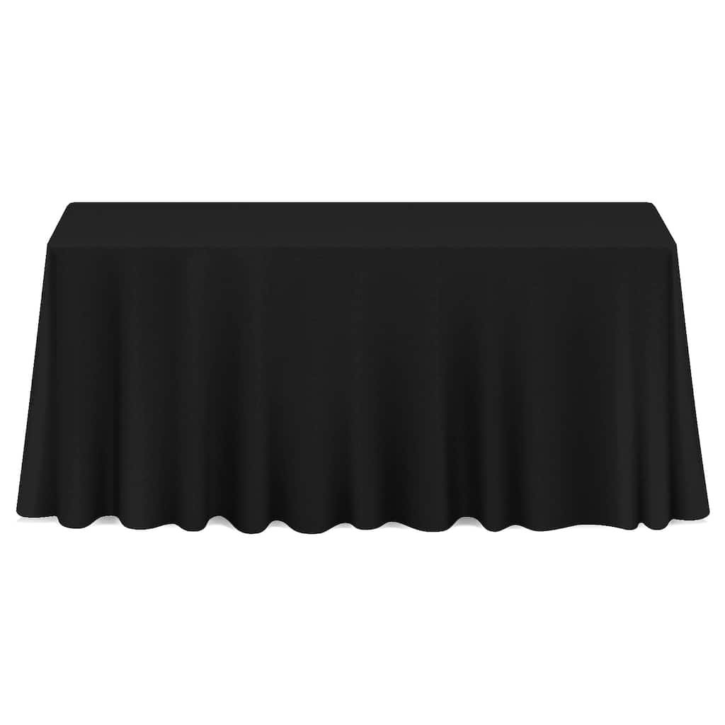 90 x 132in 10pk Rectangular Polyester Tablecloths Black