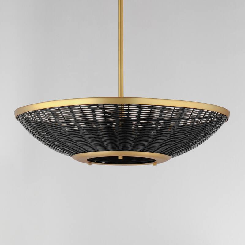 Maxim 14462BR Rattan 3 Light 20" Wide Pendant