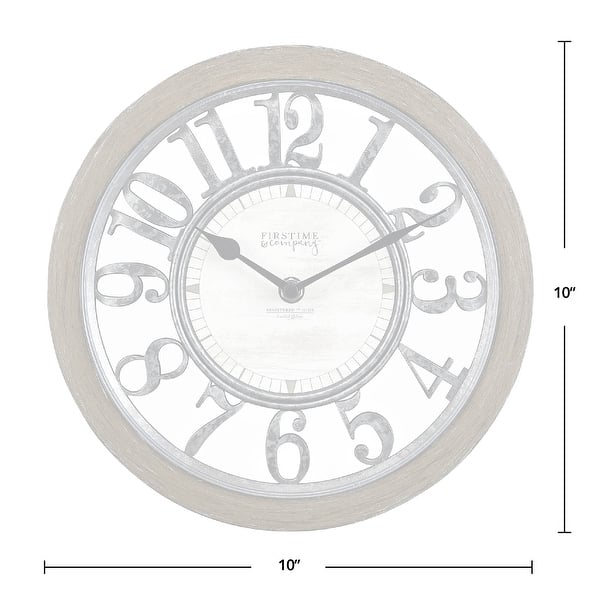 dimension image slide 4 of 4, FirsTime & Co. Antique Farmhouse Contour Wall Clock, Plastic, 10 x 2 x 10 in, American Designed