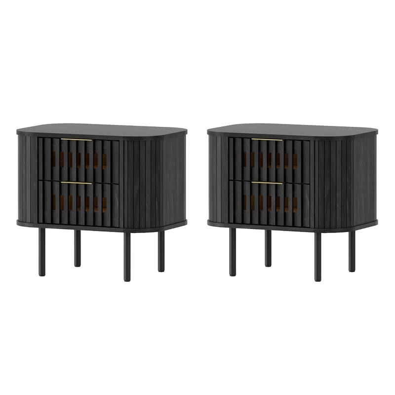 WAMPAT Fluted 2-Drawer Nightstand