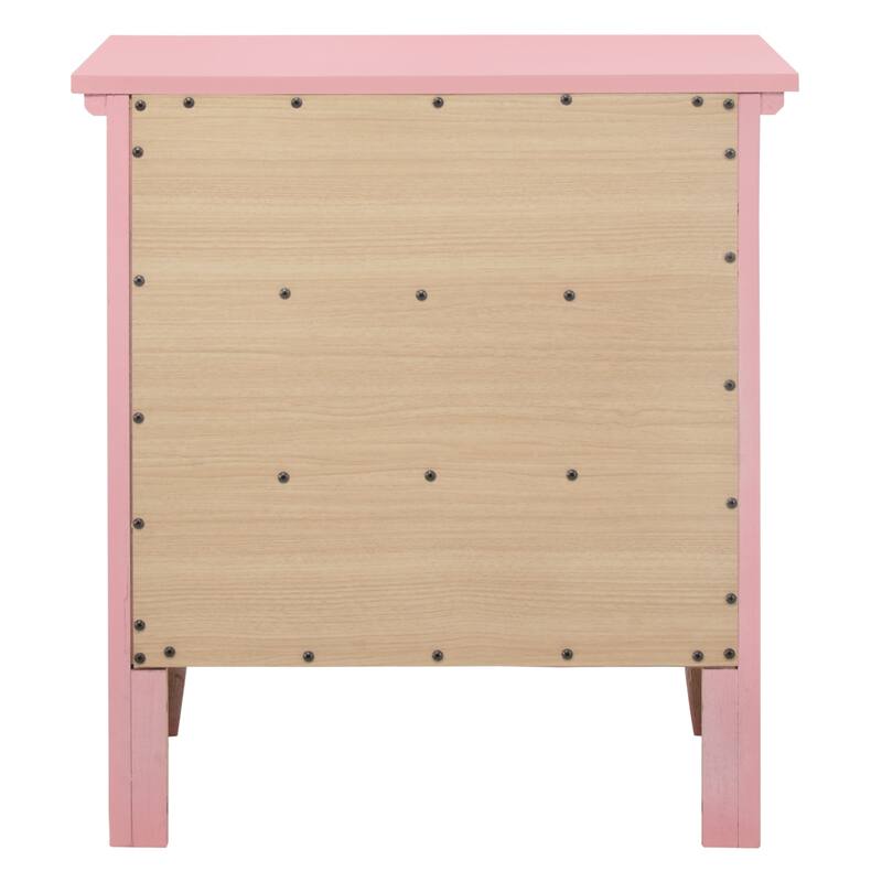 3-Drawer Wood Nightstand - 26" - Pink