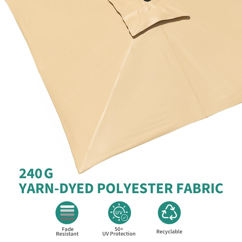 10x10Ft Offset Patio Umbrella, with Adjustable Tilt, 360° Rotating