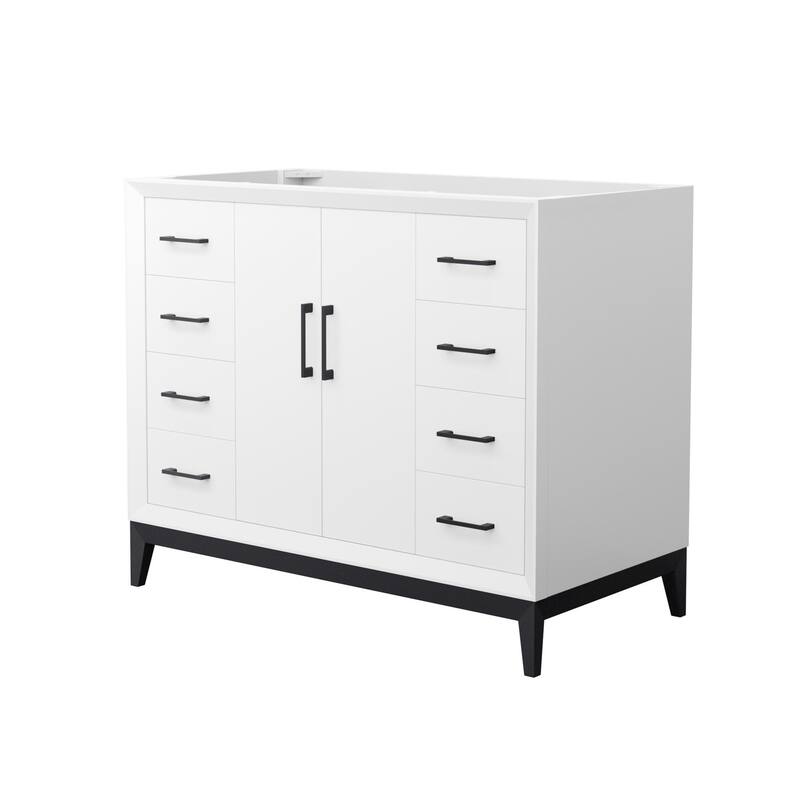 Wyndham Collection WCH818142S-CXSXX-MXX Amici 42" Single Free Standing - White / Matte Black Hardware