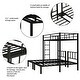 preview thumbnail 6 of 7, Black Twin XL over Twin & Twin Metal Triple Bunk Bed with Guardrails and Ladder, Convertible to 3 Beds